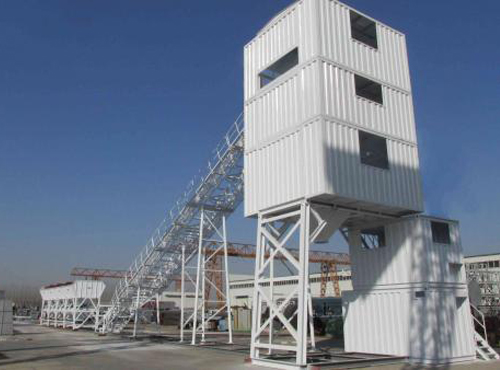 Container foundation free concrete mixing plant