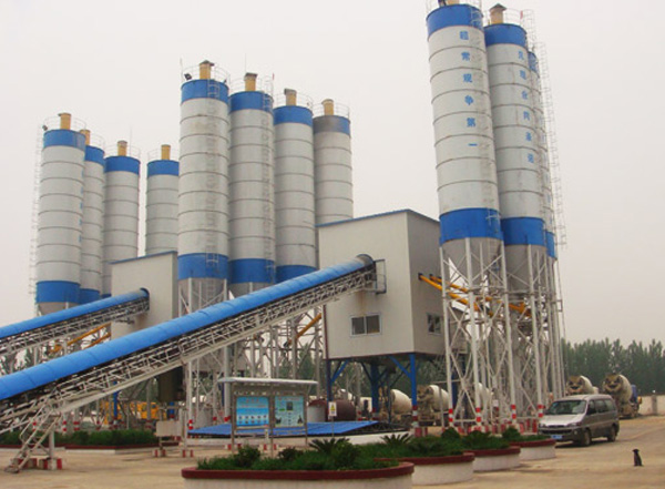 Double HLS120 concrete mixing plant of the sixth project department of China Railway 16th Bureau on the Beijing Shanghai high-speed railway