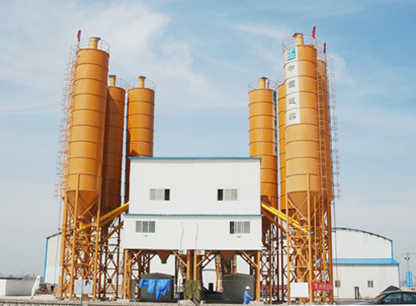 China Construction Sixth Engineering Bureau Henan Linying Double HLS120 Concrete Mixing Plant